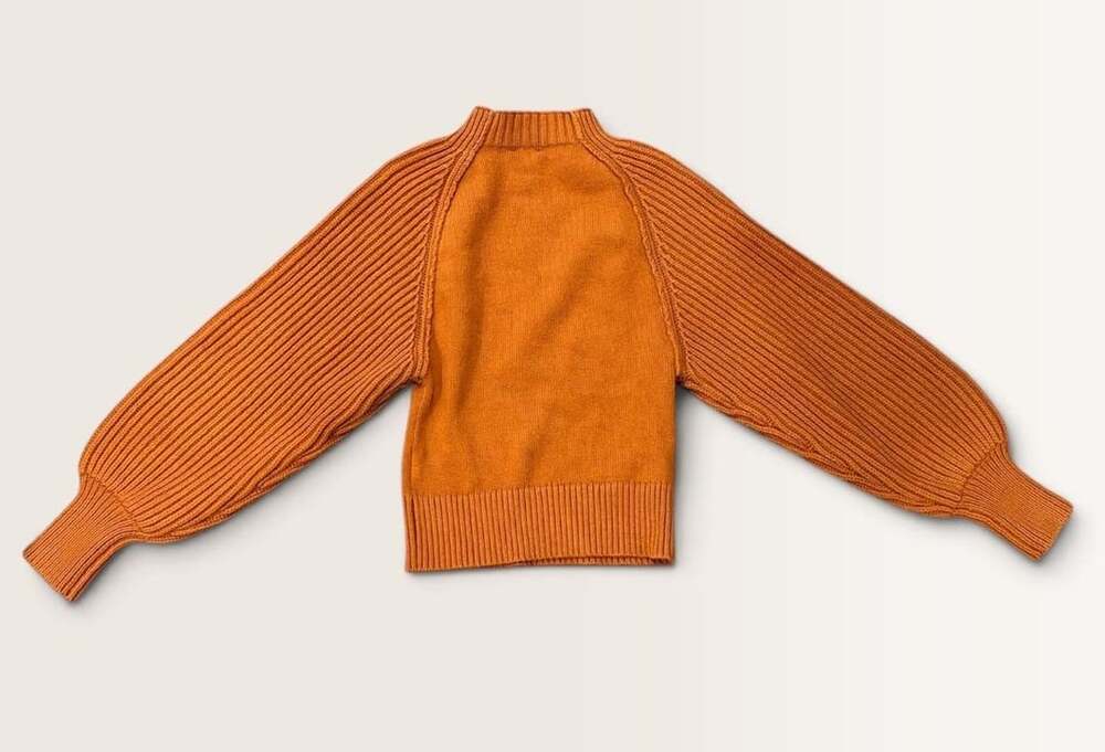Maeve Sweater Size S Orange Ribbed Knit Pullover